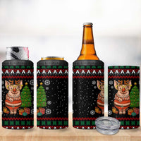 Pig Gorgeous Reindeer Christmas 4 in 1 Can Cooler Tumbler Xmas Holiday Patterns - Wonder Print Shop