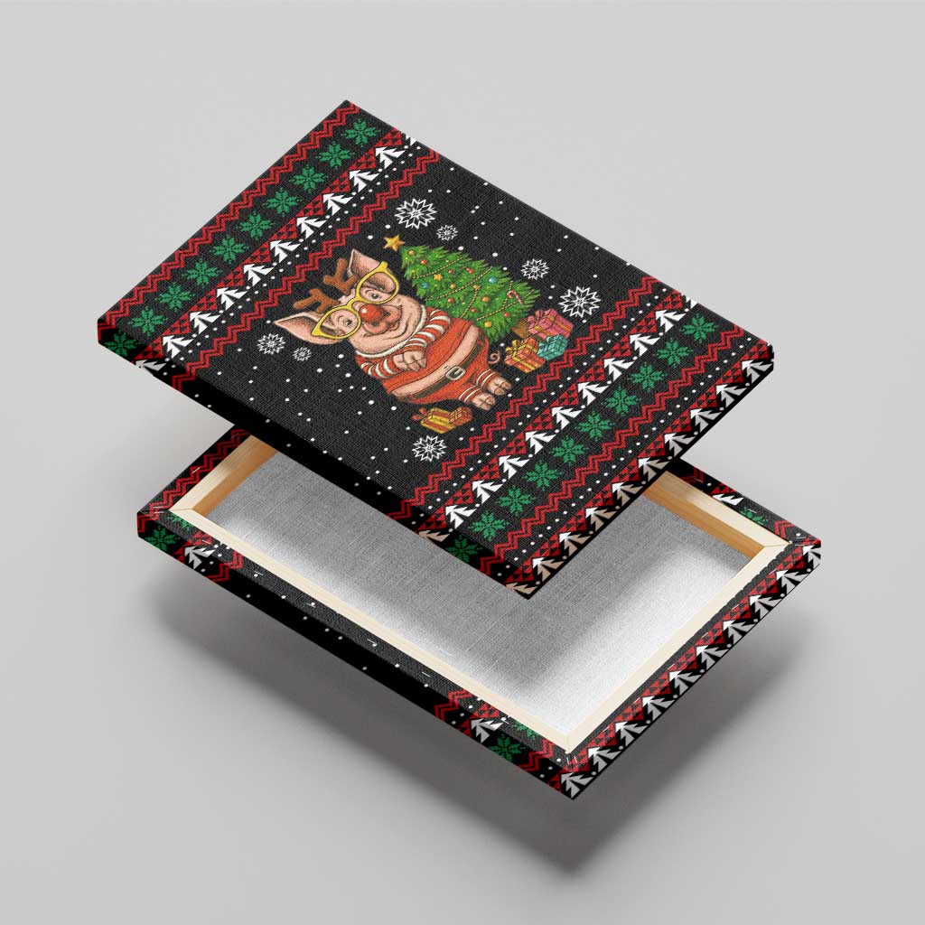 Pig Gorgeous Reindeer Christmas Canvas Wall Art Xmas Holiday Patterns - Wonder Print Shop
