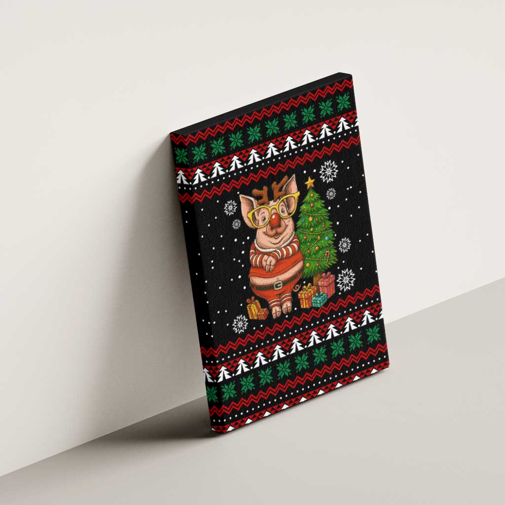 Pig Gorgeous Reindeer Christmas Canvas Wall Art Xmas Holiday Patterns - Wonder Print Shop