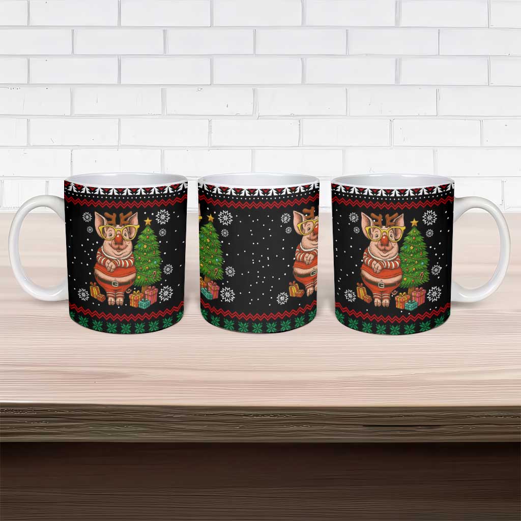Pig Gorgeous Reindeer Christmas Ceramic Mug Xmas Holiday Patterns - Wonder Print Shop