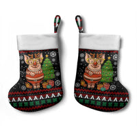 Pig Gorgeous Reindeer Christmas Stocking Xmas Holiday Patterns - Wonder Print Shop