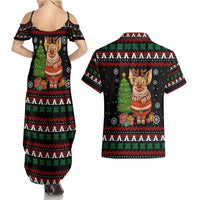 Pig Gorgeous Reindeer Christmas Couples Matching Summer Maxi Dress and Hawaiian Shirt Xmas Holiday Patterns - Wonder Print Shop