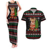 Pig Gorgeous Reindeer Christmas Couples Matching Tank Maxi Dress and Hawaiian Shirt Xmas Holiday Patterns - Wonder Print Shop