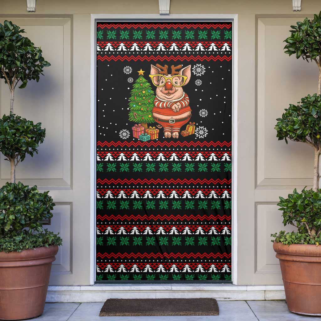 Pig Gorgeous Reindeer Christmas Door Cover Xmas Holiday Patterns - Wonder Print Shop