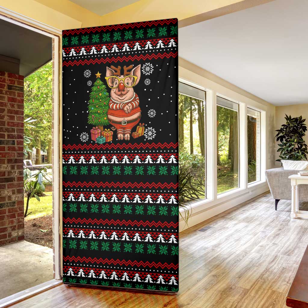 Pig Gorgeous Reindeer Christmas Door Cover Xmas Holiday Patterns - Wonder Print Shop