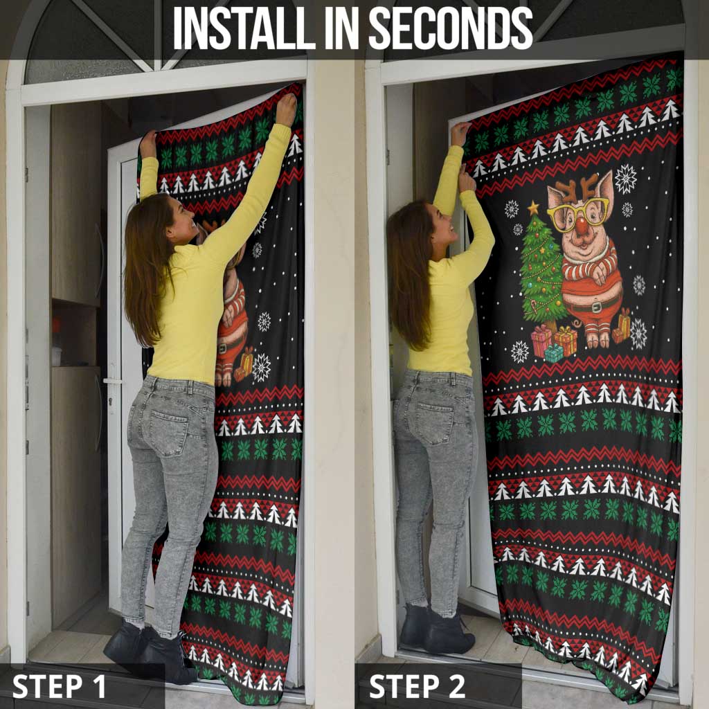 Pig Gorgeous Reindeer Christmas Door Cover Xmas Holiday Patterns - Wonder Print Shop