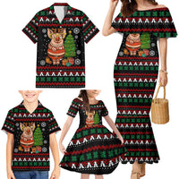 Pig Gorgeous Reindeer Christmas Family Matching Mermaid Dress and Hawaiian Shirt Xmas Holiday Patterns - Wonder Print Shop