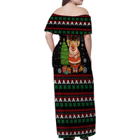 Pig Gorgeous Reindeer Christmas Family Matching Off Shoulder Maxi Dress and Hawaiian Shirt Xmas Holiday Patterns - Wonder Print Shop
