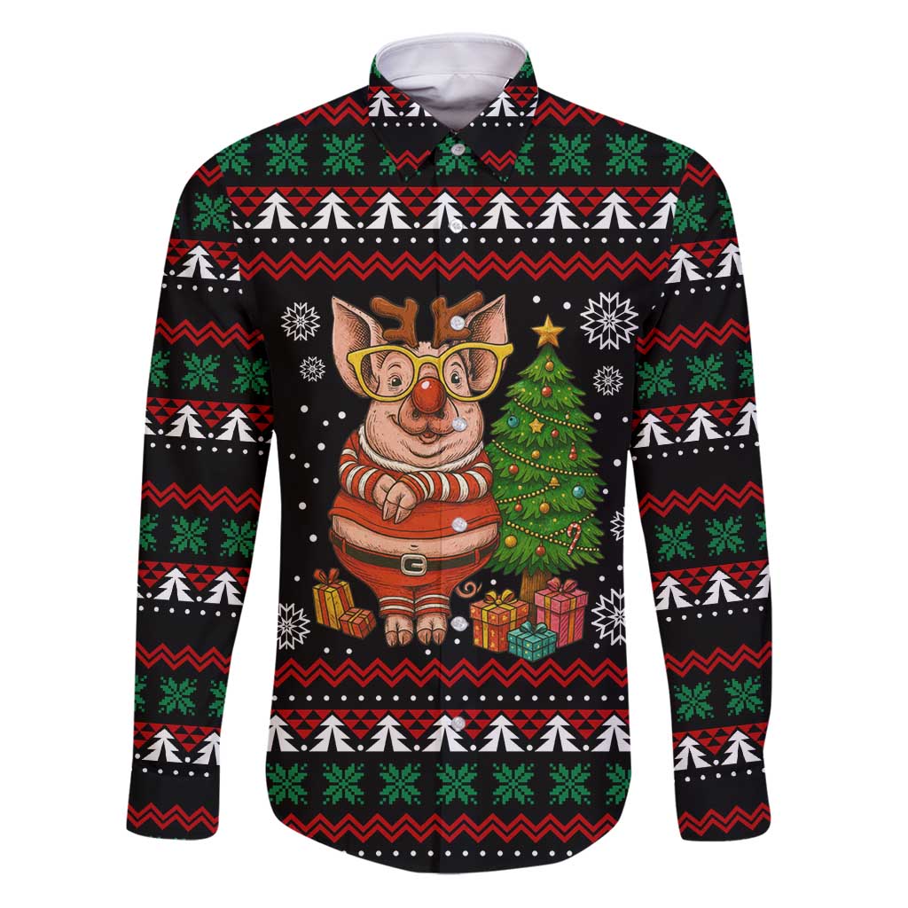 Pig Gorgeous Reindeer Christmas Family Matching Puletasi and Hawaiian Shirt Xmas Holiday Patterns - Wonder Print Shop