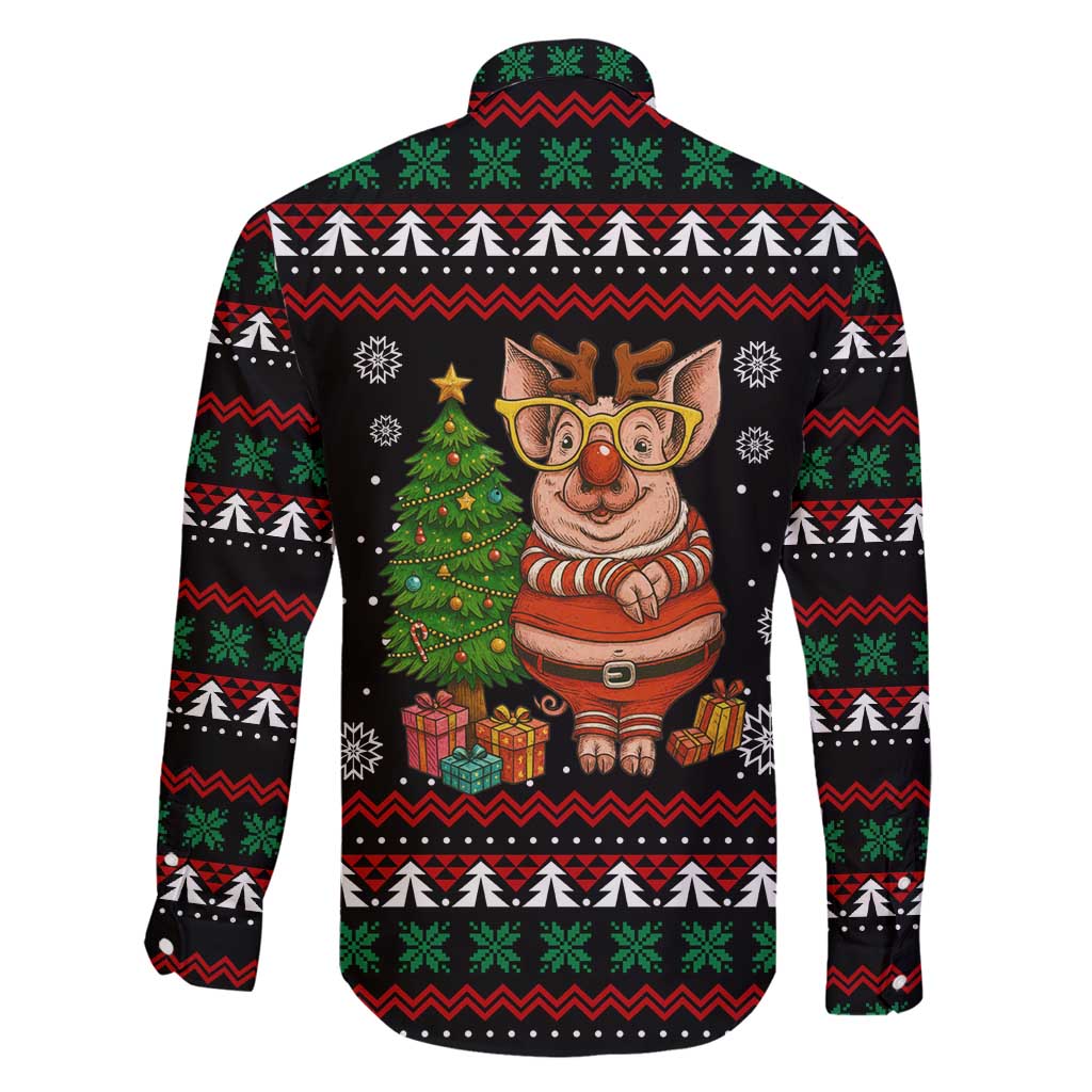 Pig Gorgeous Reindeer Christmas Family Matching Puletasi and Hawaiian Shirt Xmas Holiday Patterns - Wonder Print Shop