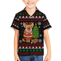 Pig Gorgeous Reindeer Christmas Family Matching Summer Maxi Dress and Hawaiian Shirt Xmas Holiday Patterns - Wonder Print Shop