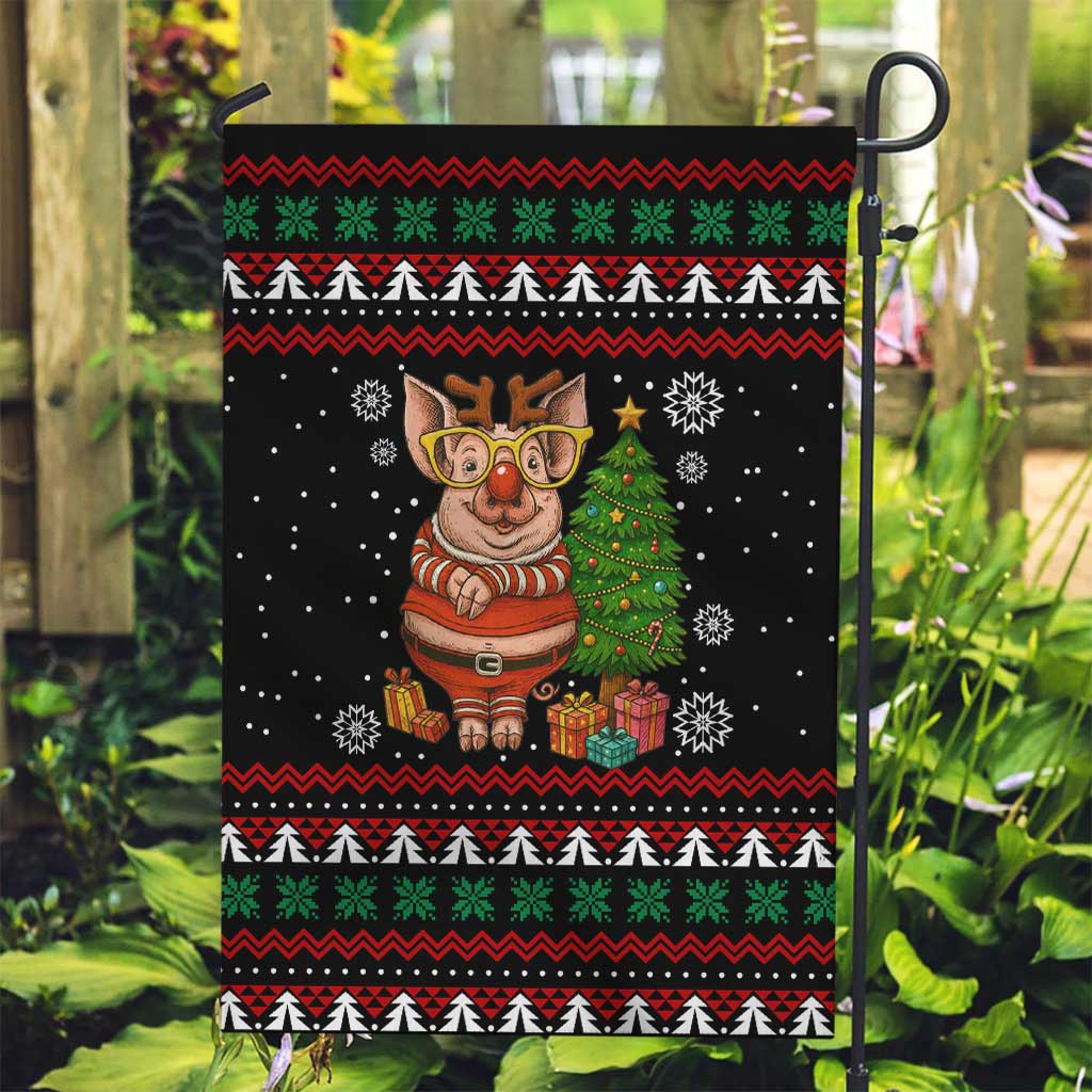 Pig Gorgeous Reindeer Christmas Garden Flag Xmas Holiday Patterns - Wonder Print Shop