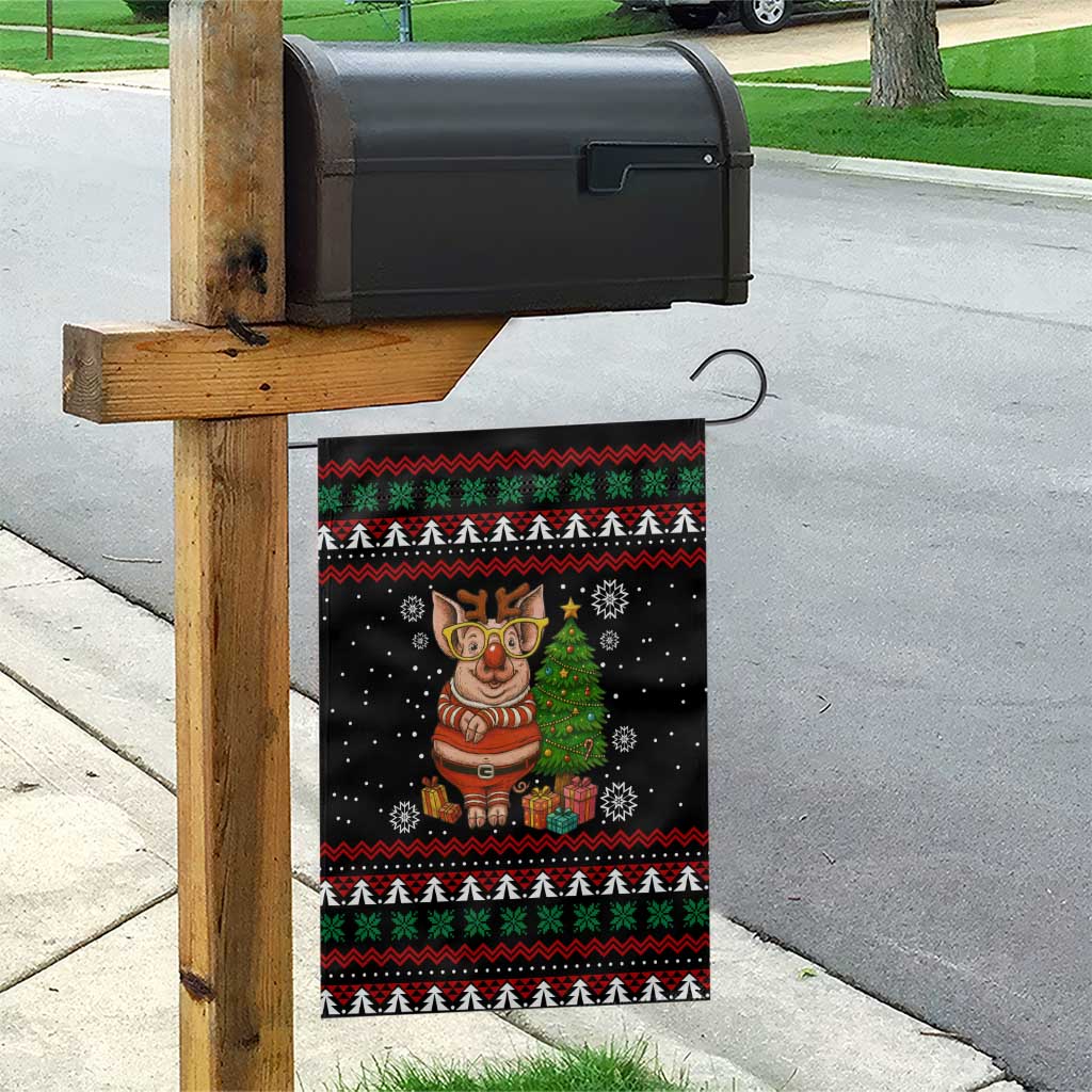 Pig Gorgeous Reindeer Christmas Garden Flag Xmas Holiday Patterns - Wonder Print Shop