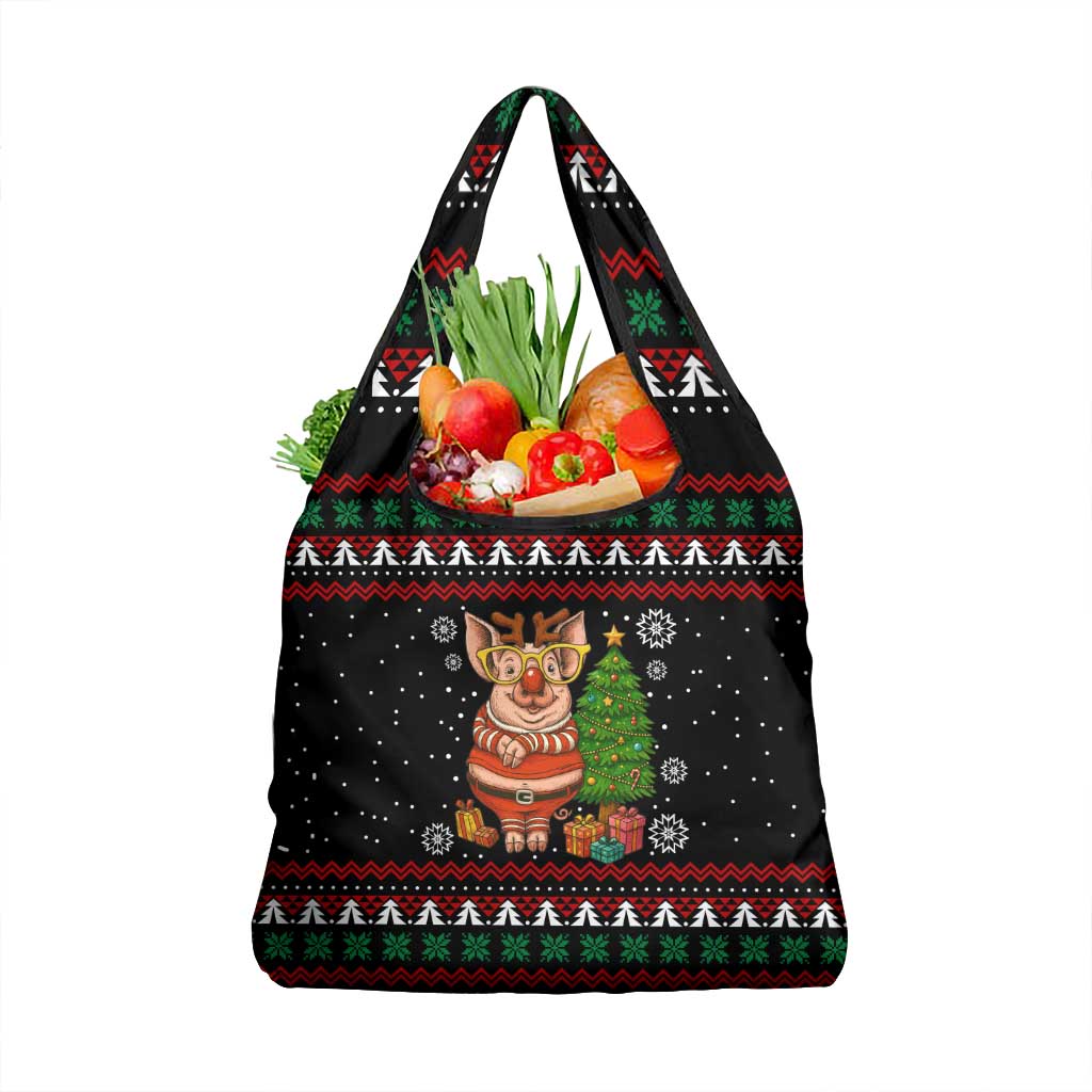 Pig Gorgeous Reindeer Christmas Grocery Bag Xmas Holiday Patterns - Wonder Print Shop