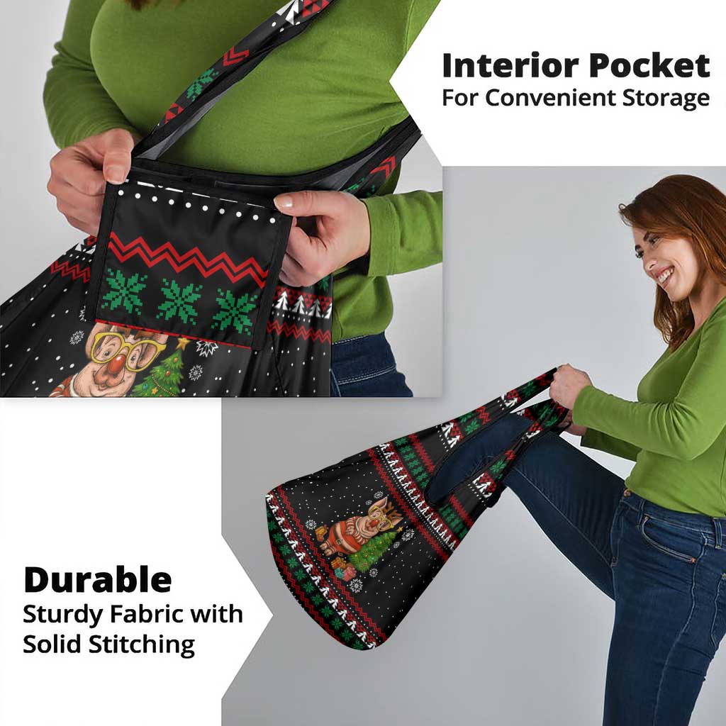 Pig Gorgeous Reindeer Christmas Grocery Bag Xmas Holiday Patterns - Wonder Print Shop