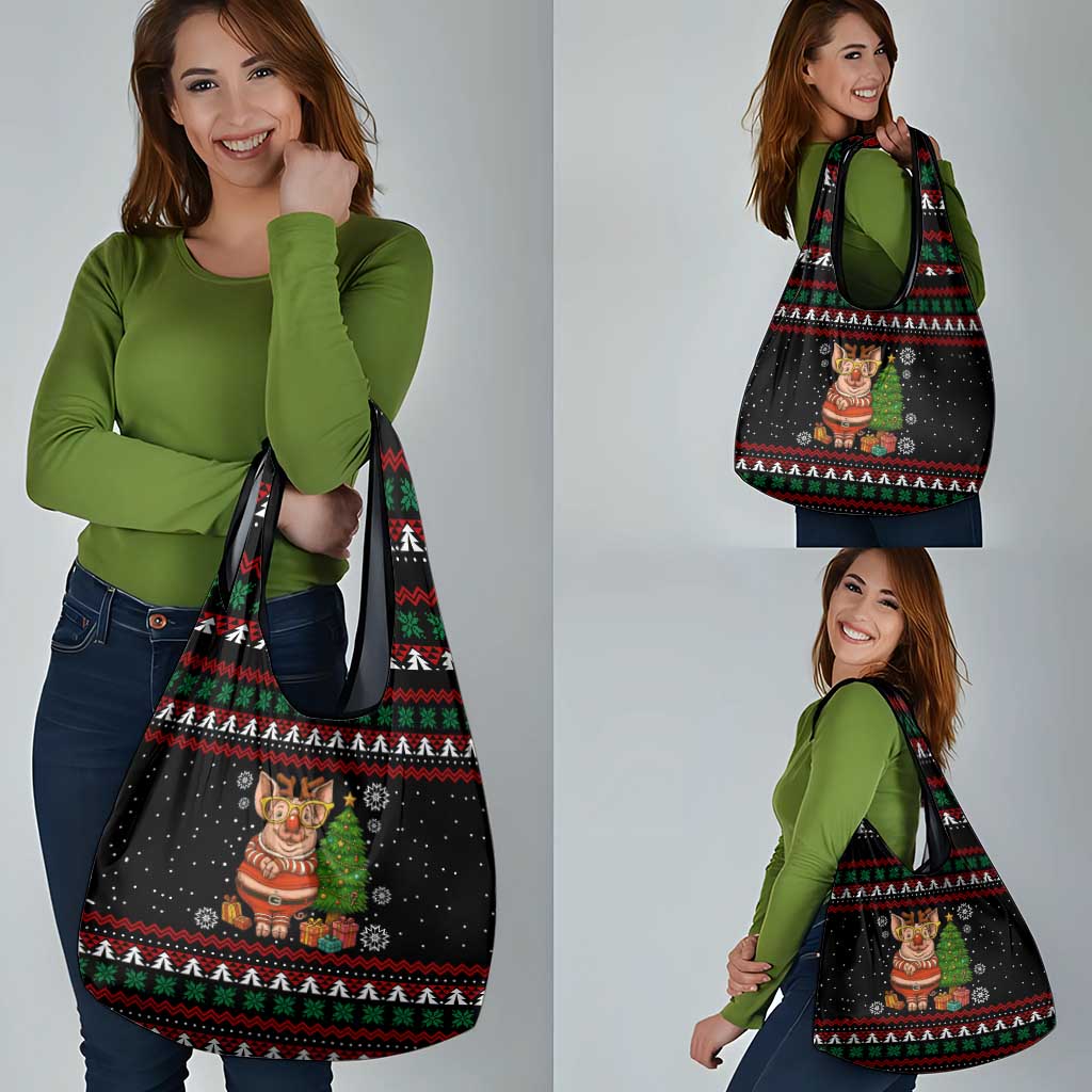 Pig Gorgeous Reindeer Christmas Grocery Bag Xmas Holiday Patterns - Wonder Print Shop
