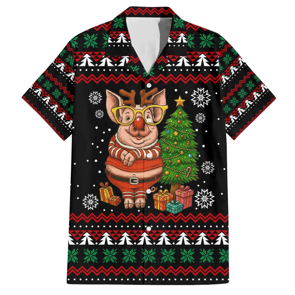 Pig Gorgeous Reindeer Christmas Hawaiian Shirt Xmas Holiday Patterns - Wonder Print Shop