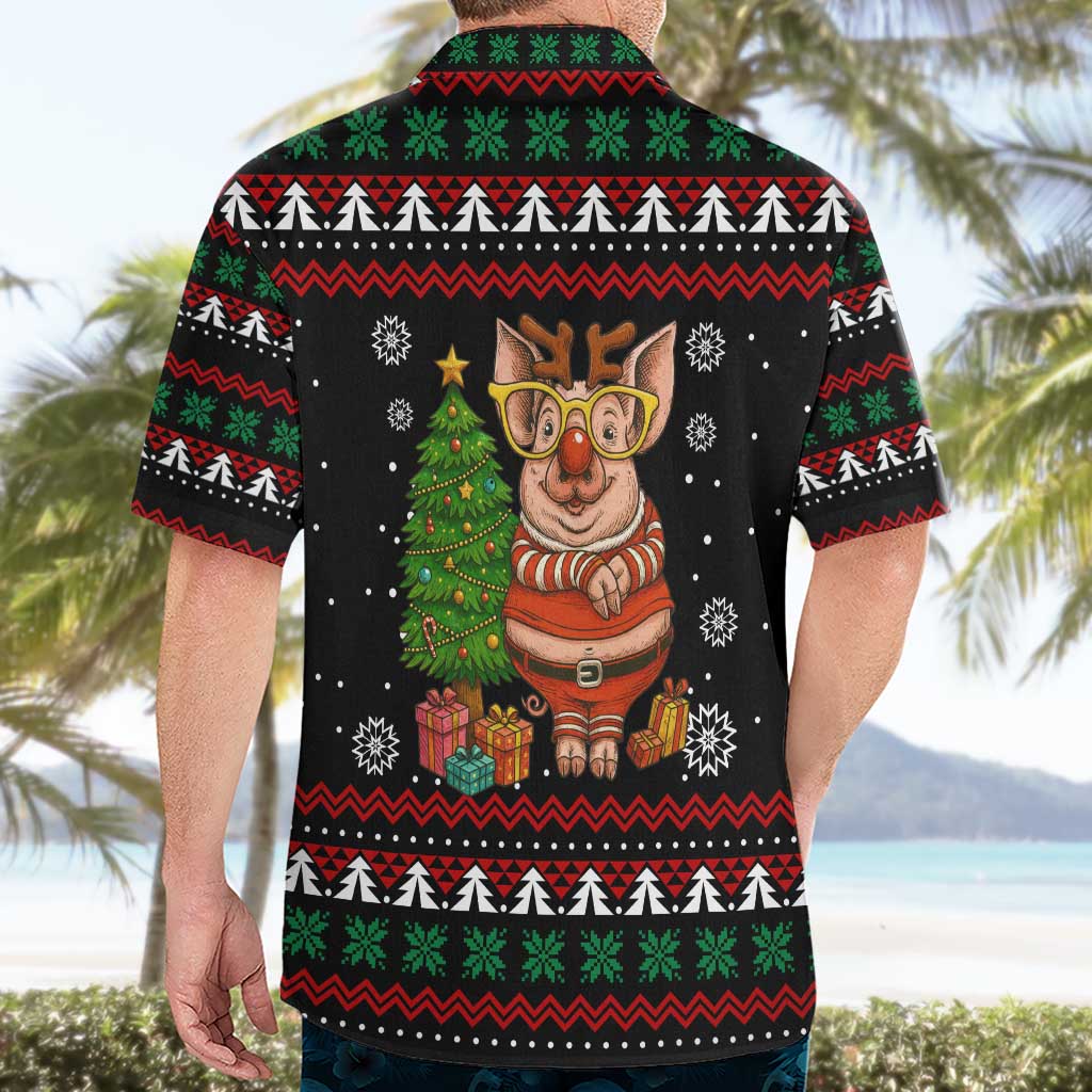 Pig Gorgeous Reindeer Christmas Hawaiian Shirt Xmas Holiday Patterns - Wonder Print Shop
