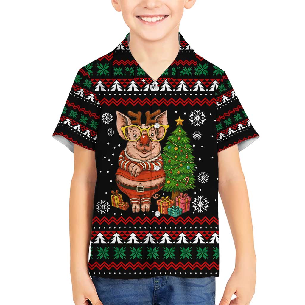 Pig Gorgeous Reindeer Christmas Hawaiian Shirt Xmas Holiday Patterns - Wonder Print Shop