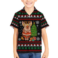Pig Gorgeous Reindeer Christmas Hawaiian Shirt Xmas Holiday Patterns - Wonder Print Shop