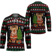 Pig Gorgeous Reindeer Christmas Hockey Jersey Xmas Holiday Patterns - Wonder Print Shop