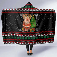 Pig Gorgeous Reindeer Christmas Hooded Blanket Xmas Holiday Patterns - Wonder Print Shop
