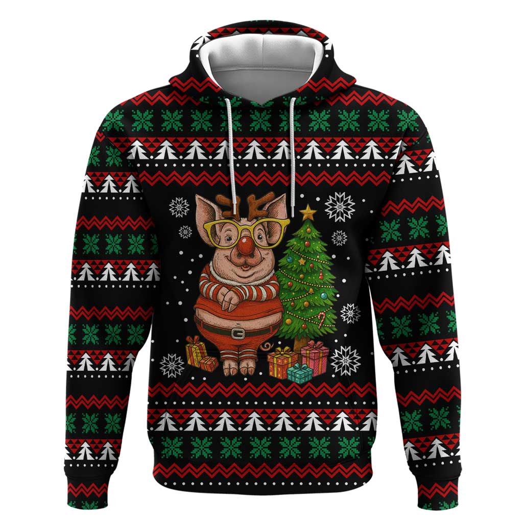 Pig Gorgeous Reindeer Christmas Hoodie Xmas Holiday Patterns - Wonder Print Shop