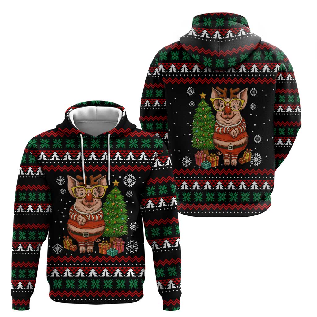 Pig Gorgeous Reindeer Christmas Hoodie Xmas Holiday Patterns - Wonder Print Shop