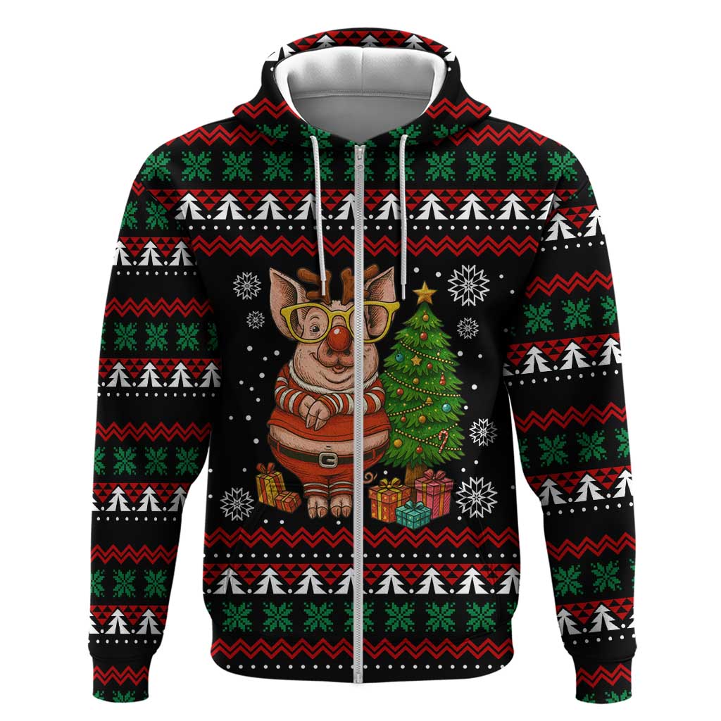 Pig Gorgeous Reindeer Christmas Hoodie Xmas Holiday Patterns - Wonder Print Shop