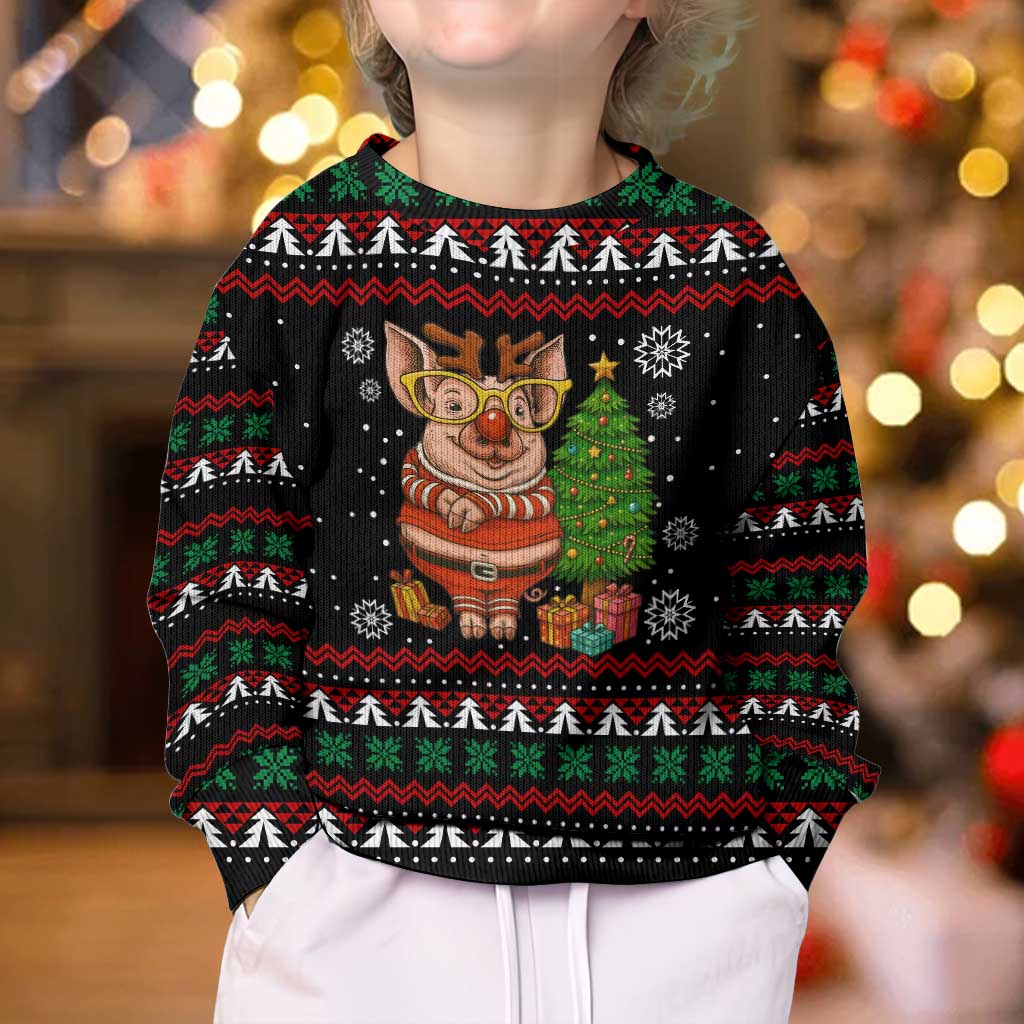 Pig Gorgeous Reindeer Christmas Kid Ugly Christmas Sweater Xmas Holiday Patterns - Wonder Print Shop