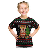 Pig Gorgeous Reindeer Christmas Kid T Shirt Xmas Holiday Patterns - Wonder Print Shop