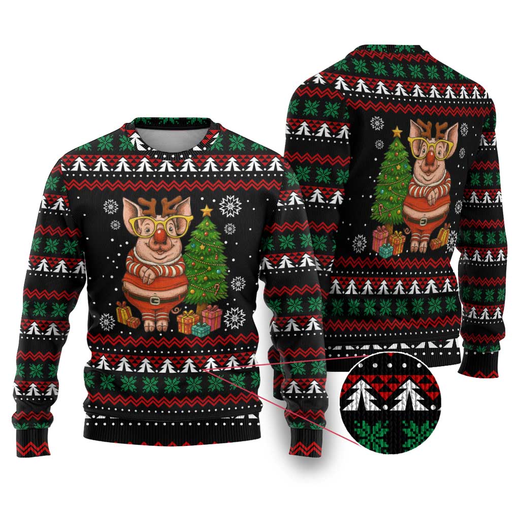 Pig Gorgeous Reindeer Christmas Ugly Christmas Sweater Xmas Holiday Patterns - Wonder Print Shop