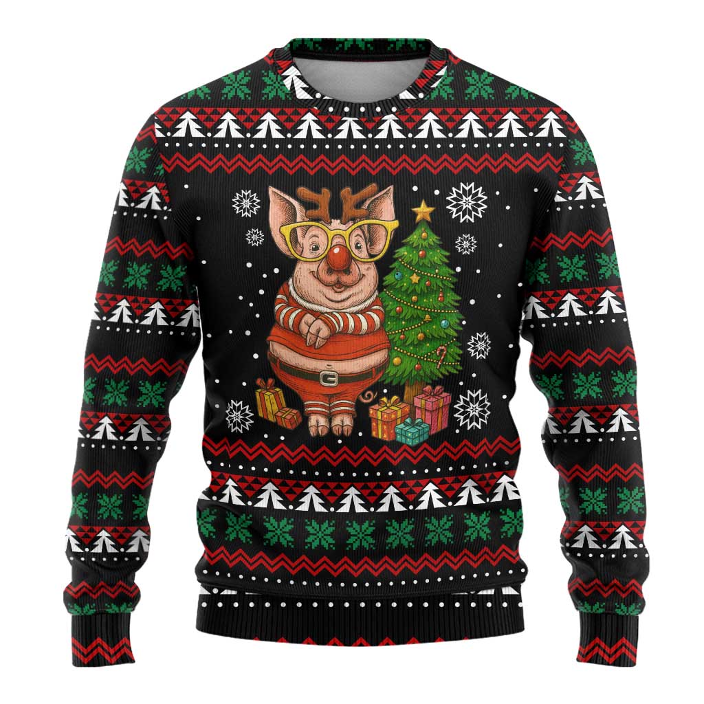 Pig Gorgeous Reindeer Christmas Ugly Christmas Sweater Xmas Holiday Patterns - Wonder Print Shop