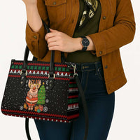 Pig Gorgeous Reindeer Christmas Leather Bag Xmas Holiday Patterns - Wonder Print Shop