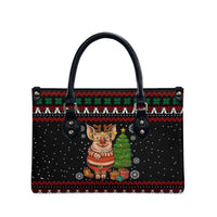 Pig Gorgeous Reindeer Christmas Leather Bag Xmas Holiday Patterns - Wonder Print Shop