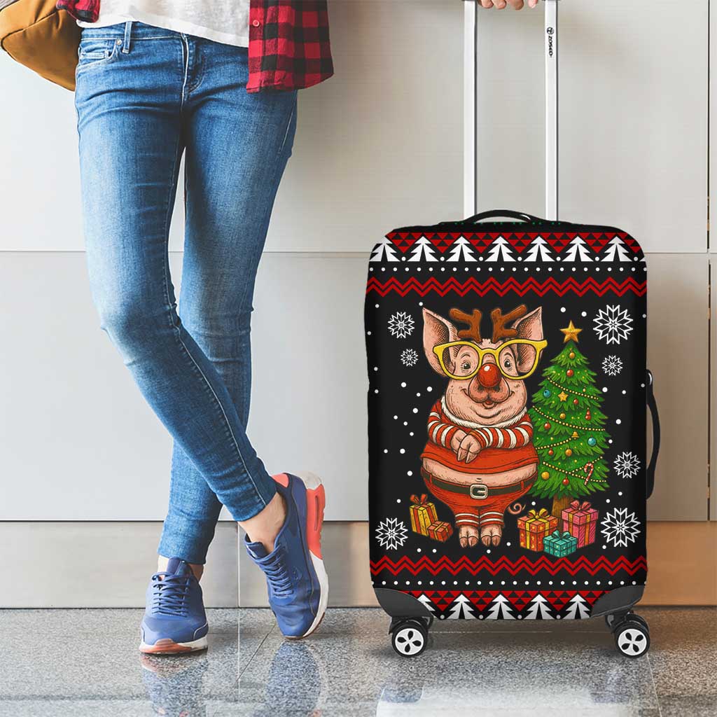 Pig Gorgeous Reindeer Christmas Luggage Cover Xmas Holiday Patterns - Wonder Print Shop