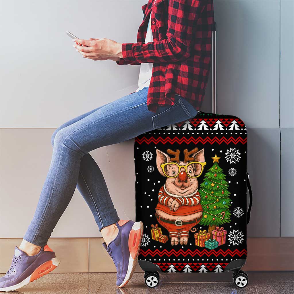 Pig Gorgeous Reindeer Christmas Luggage Cover Xmas Holiday Patterns - Wonder Print Shop