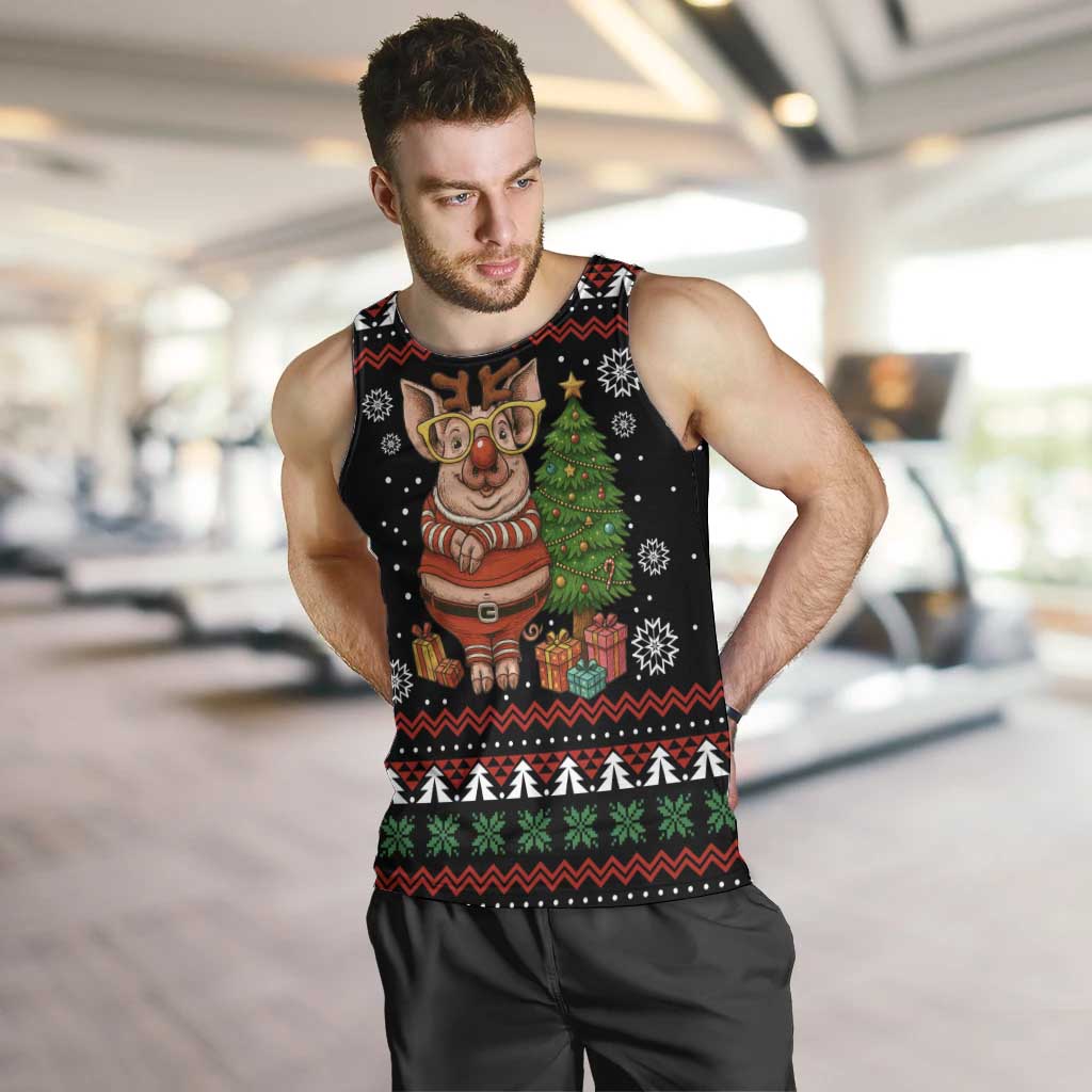 Pig Gorgeous Reindeer Christmas Men Tank Top Xmas Holiday Patterns - Wonder Print Shop