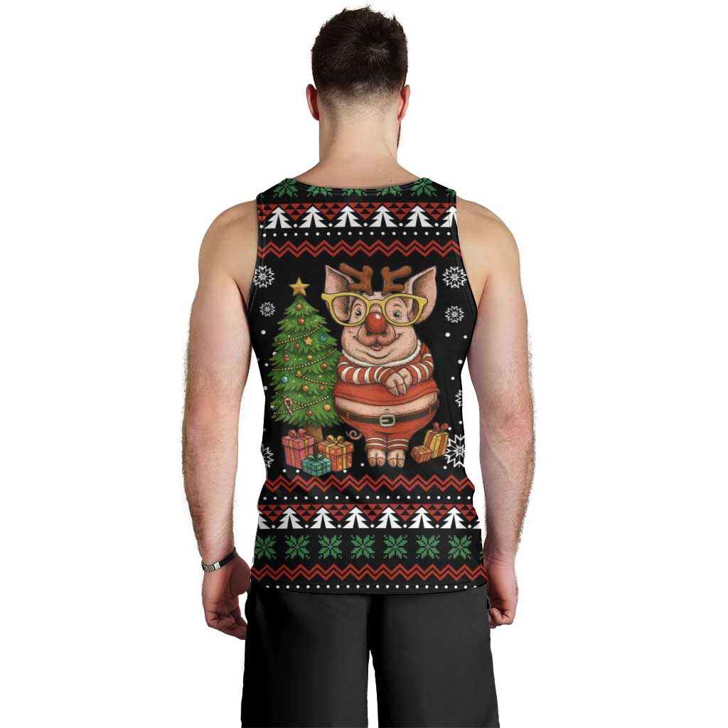 Pig Gorgeous Reindeer Christmas Men Tank Top Xmas Holiday Patterns - Wonder Print Shop