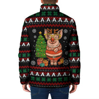 Pig Gorgeous Reindeer Christmas Padded Jacket Xmas Holiday Patterns - Wonder Print Shop