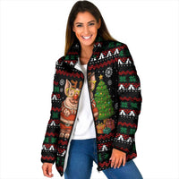 Pig Gorgeous Reindeer Christmas Padded Jacket Xmas Holiday Patterns - Wonder Print Shop