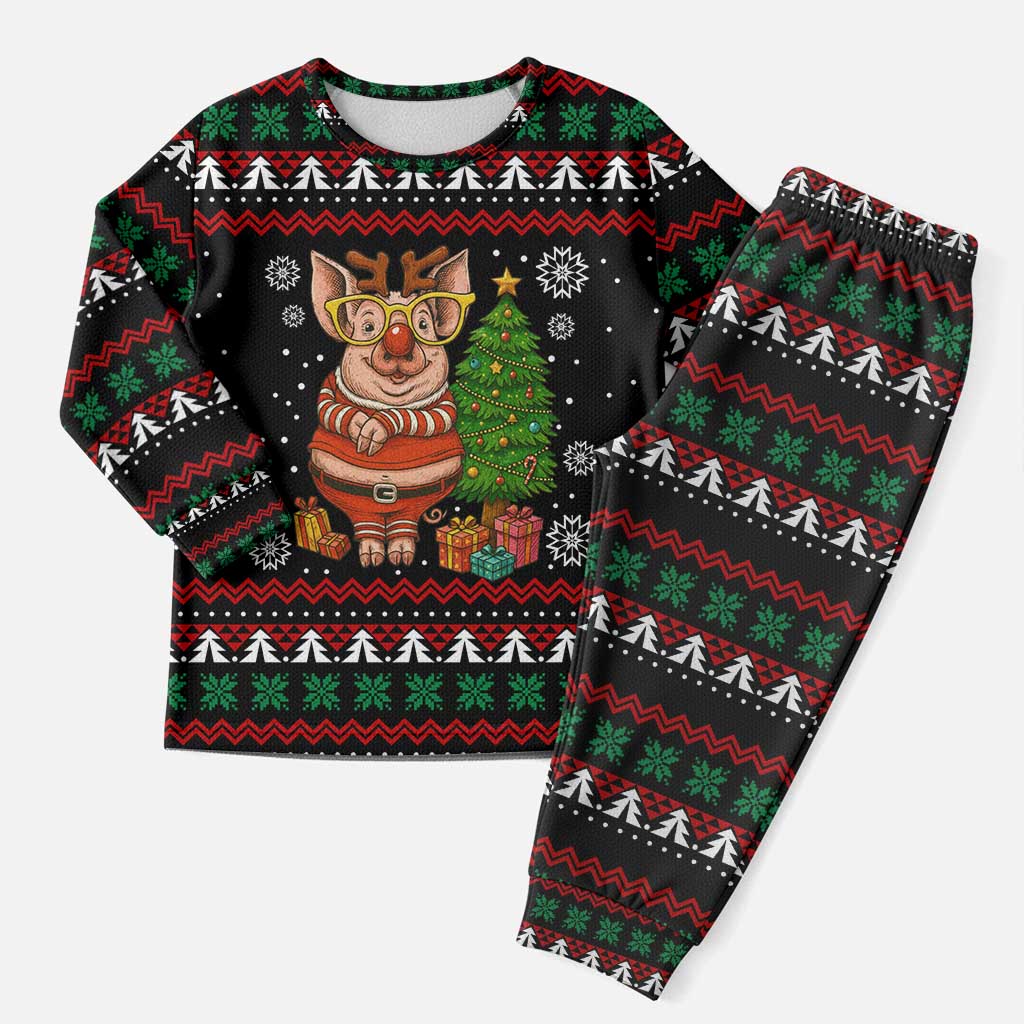 Pig Gorgeous Reindeer Christmas Pajama Set Xmas Holiday Patterns - Wonder Print Shop