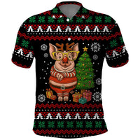 Pig Gorgeous Reindeer Christmas Polo Shirt Xmas Holiday Patterns - Wonder Print Shop