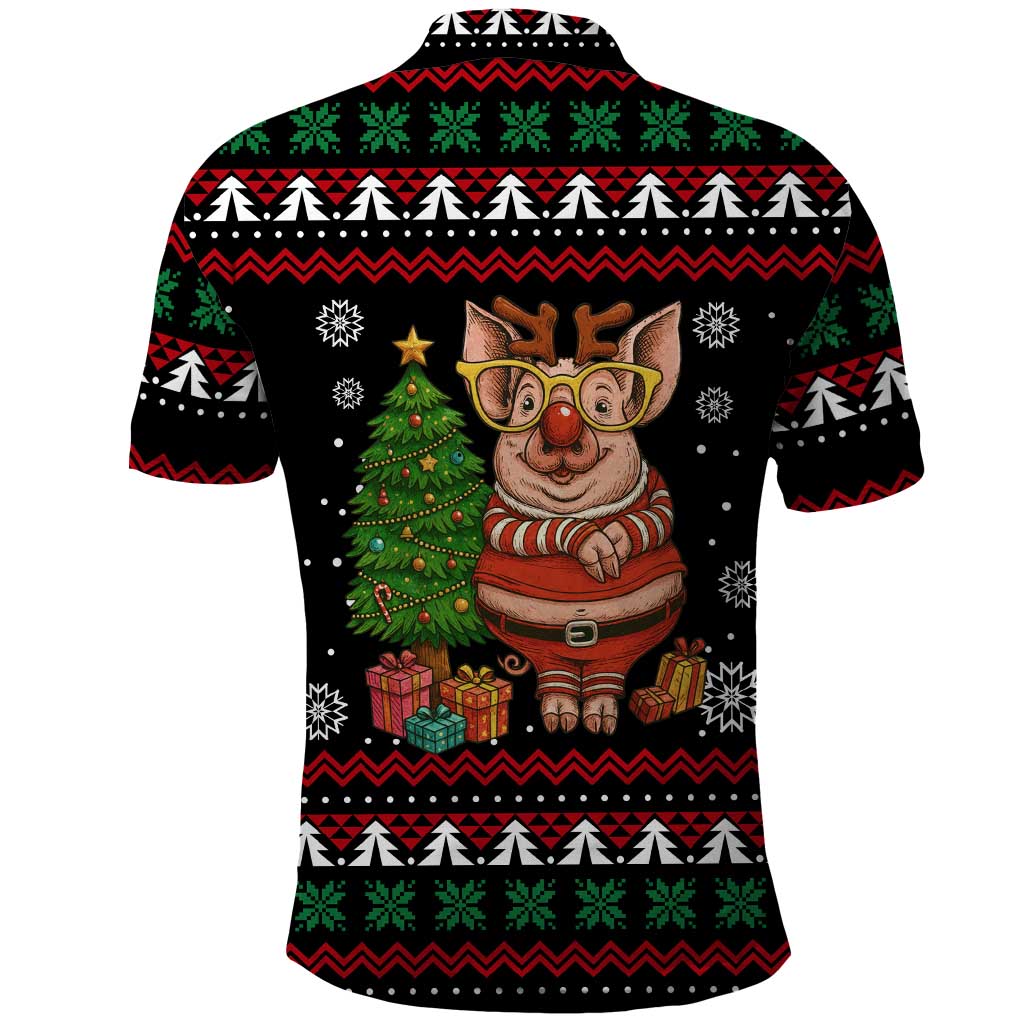 Pig Gorgeous Reindeer Christmas Polo Shirt Xmas Holiday Patterns - Wonder Print Shop