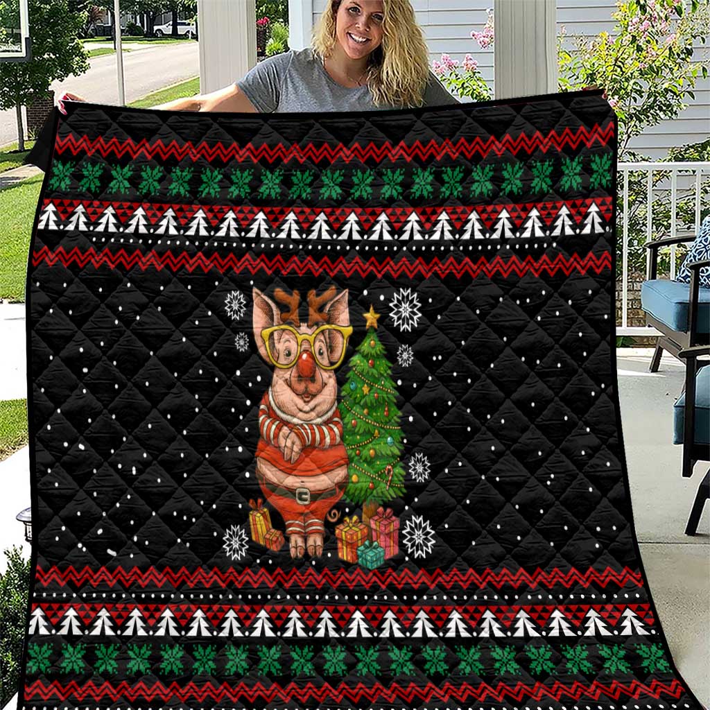 Pig Gorgeous Reindeer Christmas Quilt Xmas Holiday Patterns - Wonder Print Shop