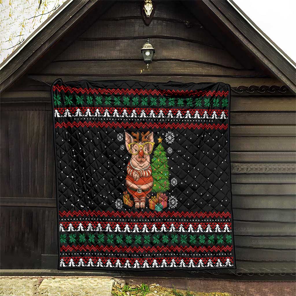 Pig Gorgeous Reindeer Christmas Quilt Xmas Holiday Patterns - Wonder Print Shop