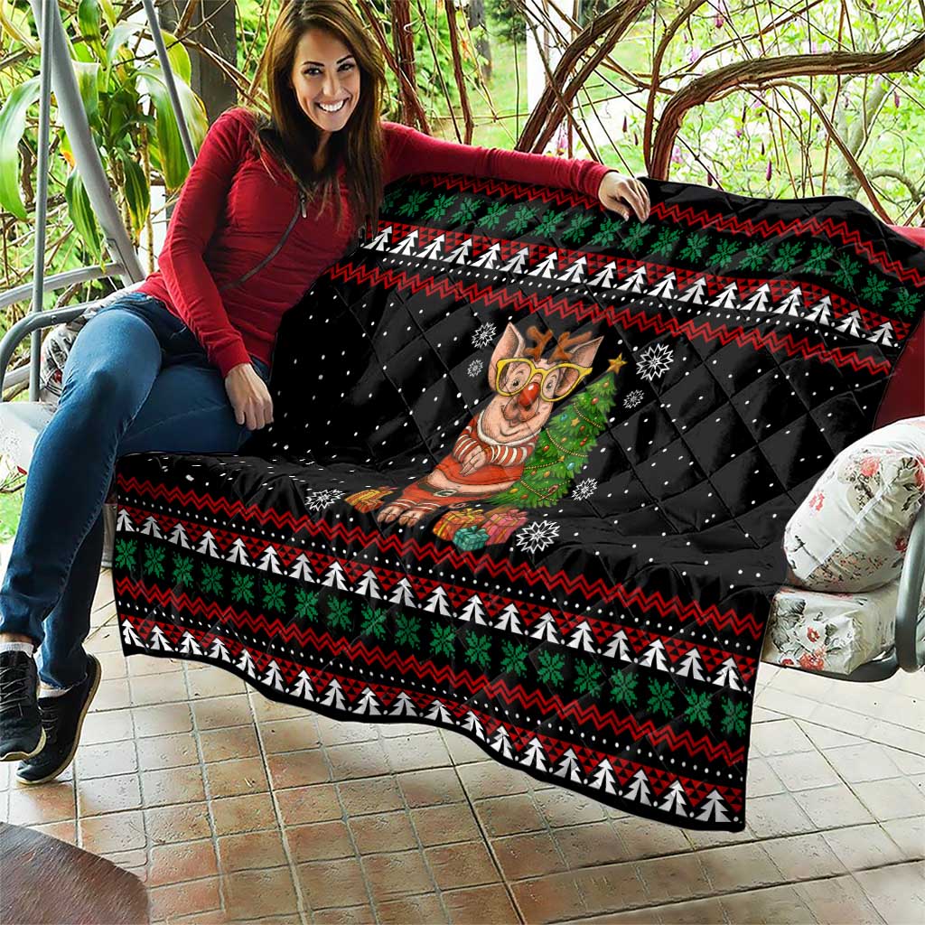 Pig Gorgeous Reindeer Christmas Quilt Xmas Holiday Patterns - Wonder Print Shop