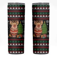 Pig Gorgeous Reindeer Christmas Skinny Tumbler Xmas Holiday Patterns - Wonder Print Shop