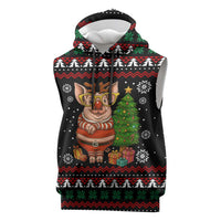 Pig Gorgeous Reindeer Christmas Sleeveless Hoodie Xmas Holiday Patterns - Wonder Print Shop