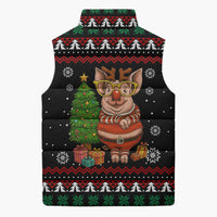 Pig Gorgeous Reindeer Christmas Sleeveless Puffer Jacket Xmas Holiday Patterns - Wonder Print Shop